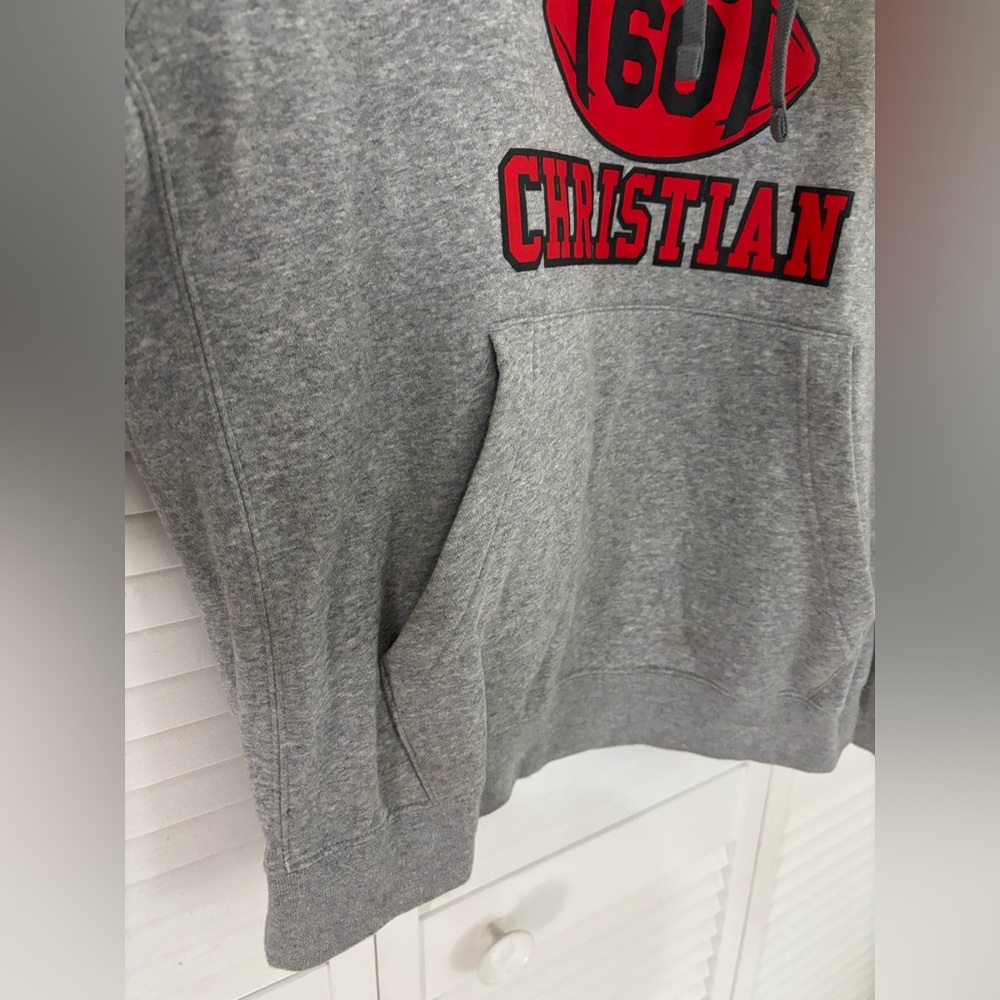 Nike Gray Hoodie with Red Print Size L - Picture 7 of 10